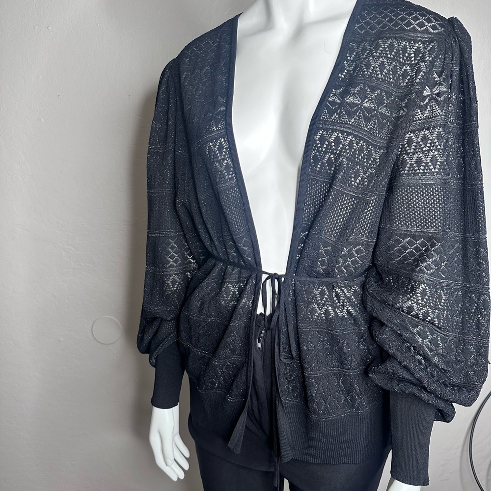 Express Black Sheer Knit Cardigan